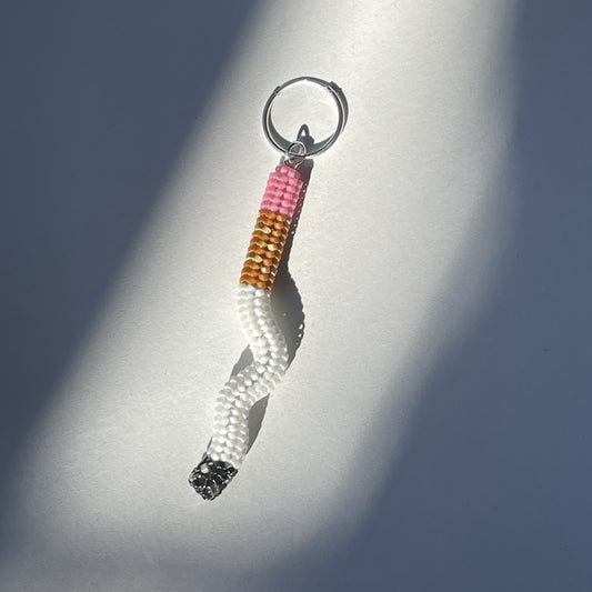 Loosey earring I - maxi squiggle butt - pink lipstick