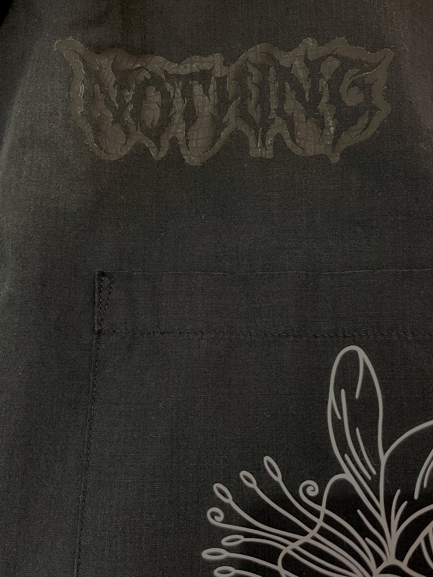 black "NOTHING" cropped shirt - Sz XL